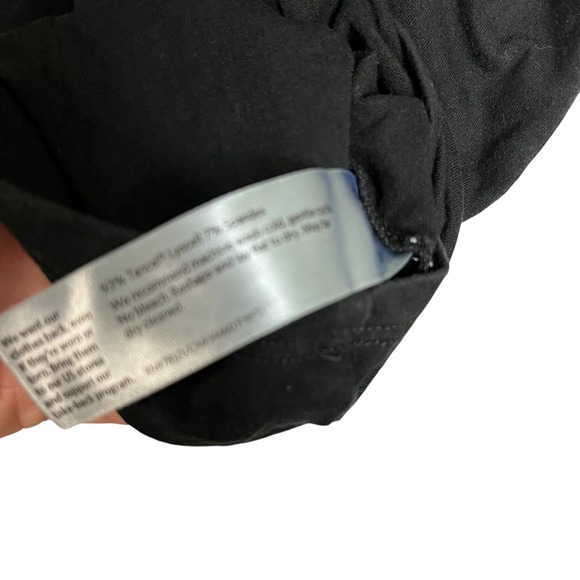 EILEEN FISHER Black Tencel Lyocell Short Sleeve Crew Neck Pockets Midi Dress M - Picture 5 of 7